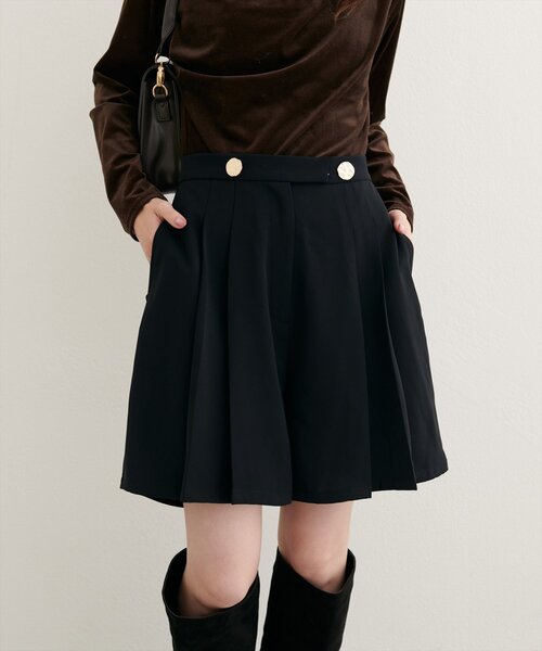 natural couture（ナチュラルクチュール）の「【canami】プリーツショートパンツ（その他パンツ・レディース・ブラック/アイボリー/ブラウン・FREE）」の15枚目の写真