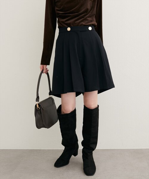 natural couture（ナチュラルクチュール）の「【canami】プリーツショートパンツ（その他パンツ・レディース・ブラック/アイボリー/ブラウン・FREE）」の16枚目の写真