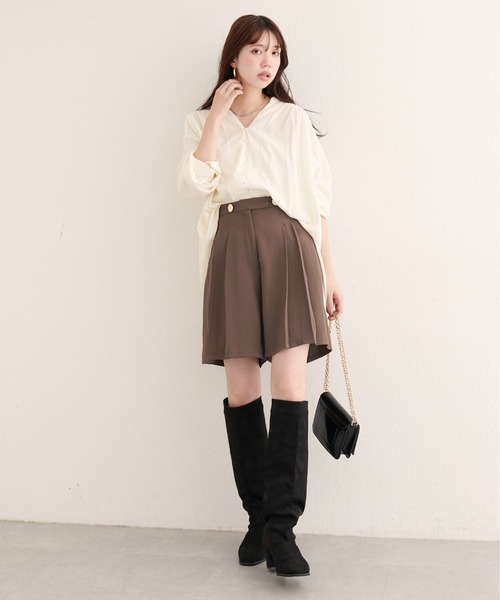 セール】【canami】プリーツショートパンツ（その他パンツ）｜natural
