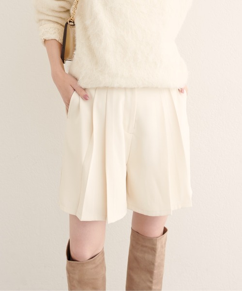 セール】【canami】プリーツショートパンツ（その他パンツ）｜natural