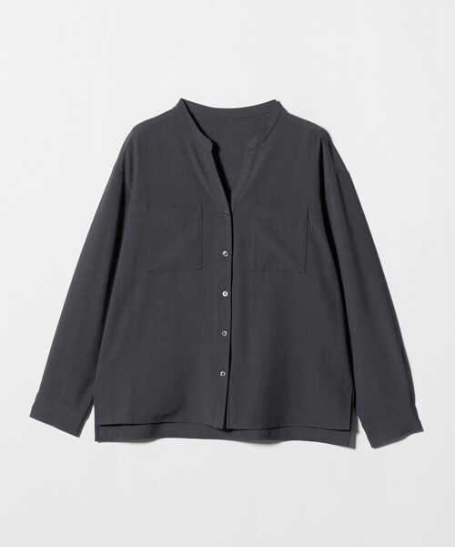 green label relaxing（グリーンレーベルリラクシング）の「スキッパー ポケット ロングスリーブ シャツ マシンウォッシャブル（シャツ/ブラウス・レディース・オフホワイト/ライム/ダークグレー・FREE）」の21枚目の写真