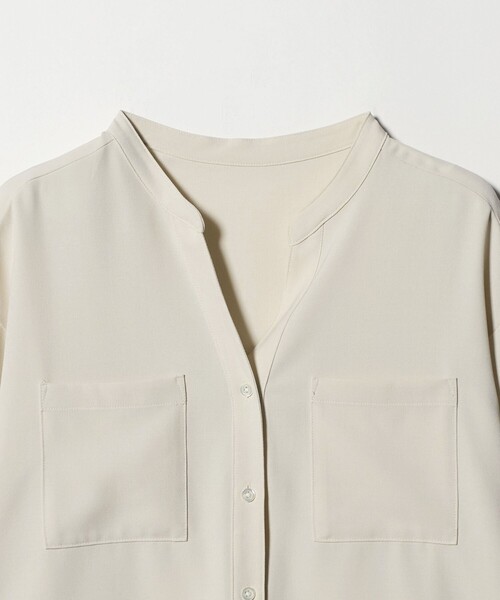 green label relaxing（グリーンレーベルリラクシング）の「スキッパー ポケット ロングスリーブ シャツ マシンウォッシャブル（シャツ/ブラウス・レディース・オフホワイト/ライム/ダークグレー・FREE）」の12枚目の写真