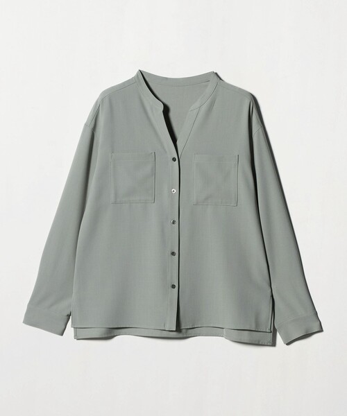 green label relaxing（グリーンレーベルリラクシング）の「スキッパー ポケット ロングスリーブ シャツ マシンウォッシャブル（シャツ/ブラウス・レディース・オフホワイト/ライム/ダークグレー・FREE）」の10枚目の写真