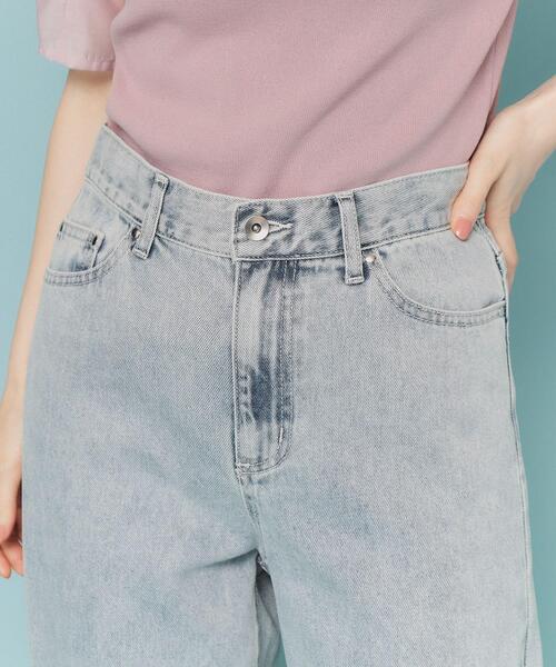 index(インデックス)の「《丈が選べる》デニムバギーパンツ【洗濯機洗い可】(デニムパンツ・レディース・スミクロ/ライトブルー/ネイビー・02/03/36/38/40)」の5枚目の写真