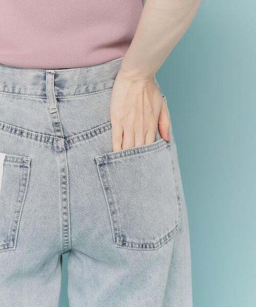 index(インデックス)の「《丈が選べる》デニムバギーパンツ【洗濯機洗い可】(デニムパンツ・レディース・スミクロ/ライトブルー/ネイビー・02/03/36/38/40)」の7枚目の写真