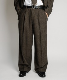Subciety | Herringbone side zip wide slacks(スラックス)