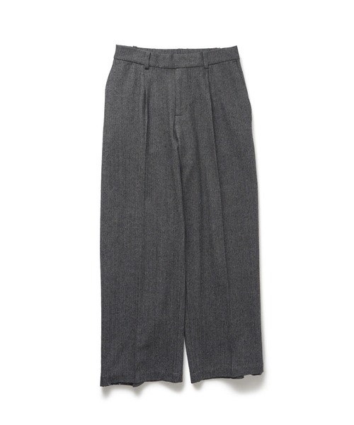 Herringbone side zip wide slacks（スラックス）｜Subciety