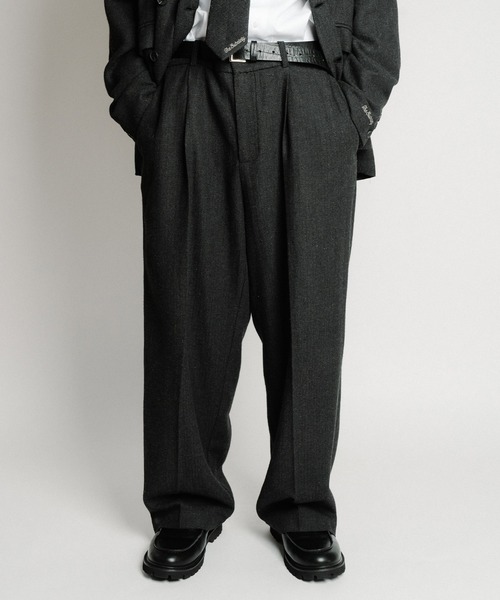 たいよーページ Herringbone side zip wide slacks（スラックス）｜Subciety