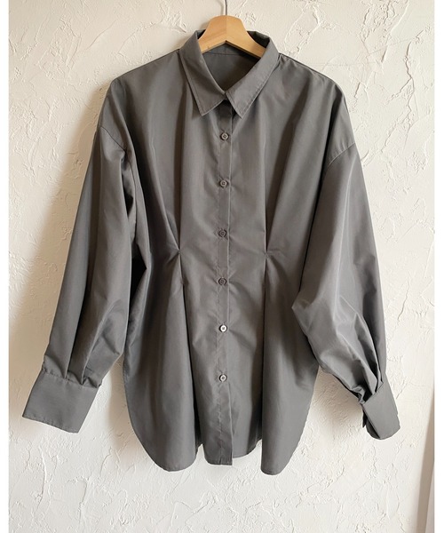 She's Closet（シーズクローゼット）の「長袖オーバーサイズ ウエストタック ロングカラーシャツ ブラウス（シャツ/ブラウス・レディース・ブルー/ブラウン/チャコールグレー/ホワイト/ピンク/イエロー・FREE）」の8枚目の写真