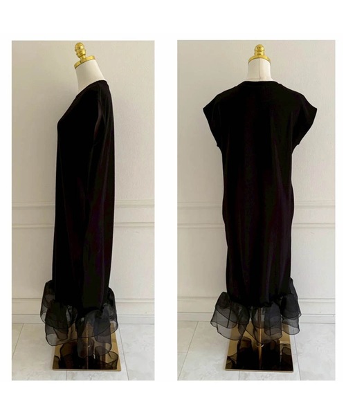 M y u(ミュー)の「裾シアーフリル ストレッチワンピース(ワンピース・レディース・ブラック系1/ホワイト系1/ホワイト系2/ブラック系2・FREE)」の19枚目の写真