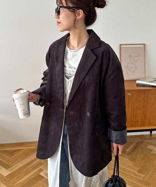 新品タグ付◆DISCOAT ディスコートコーデュロイWブレストジャケット ユニセックス】コーデュロイWブレストジャケット（その他アウター