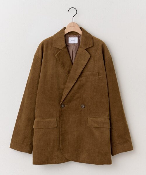 DISCOAT ユニセックス　コーデュロイWブレストジャケット　キャメル ユニセックス】コーデュロイWブレストジャケット（その他アウター