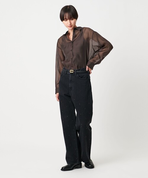 【新品未使用】ユナイテッドアローズ　シアーシャツ　ブラック セール】＜MARW UNITED ARROWS＞シアー シャツ（シャツ/ブラウス