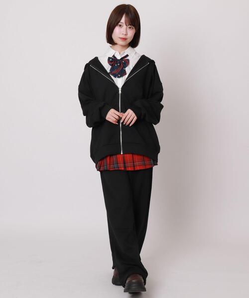 WEGO/【25年秋冬新作】ルーズフィットZIPパーカー（パーカー