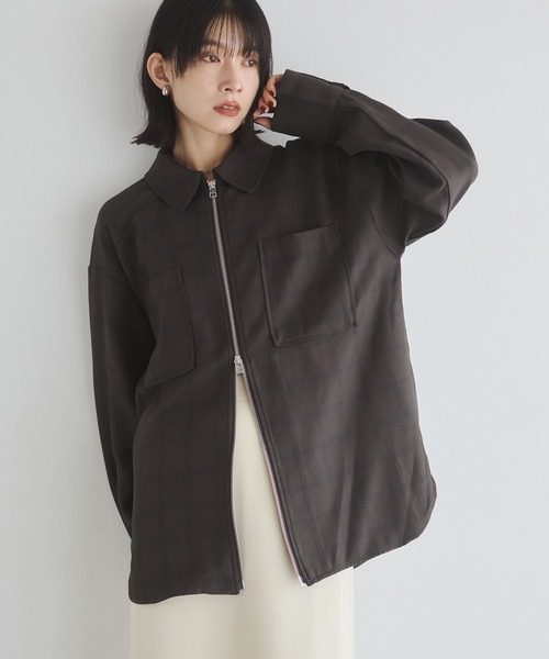チビ衿ウールライクシャツコート　フリーサイズ URBAN RESEARCH DOORS（アーバンリサーチドアーズ）の「ウールライク