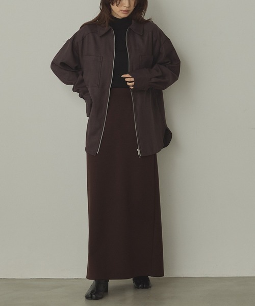 hunch（ハンチ）の「ウールライク チェック柄 シャツジャケット