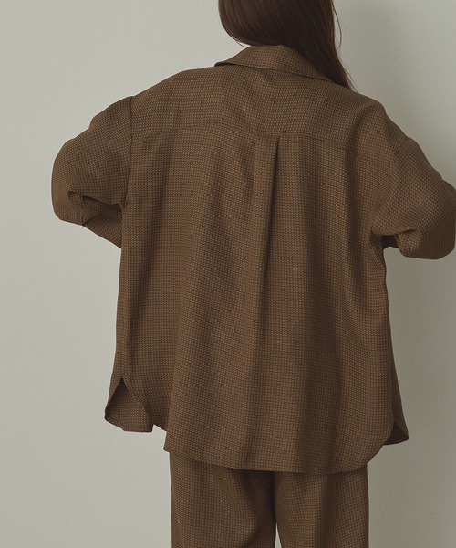 hunch（ハンチ）の「ウールライク チェック柄 シャツジャケット