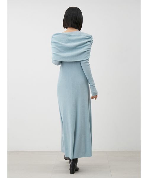 セットアイテム】2wayスヌードオフショルリブニットワンピース