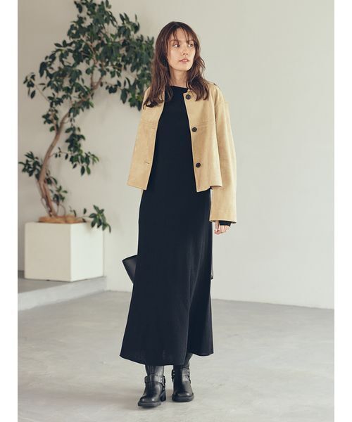 セットアイテム】2wayスヌードオフショルリブニットワンピース