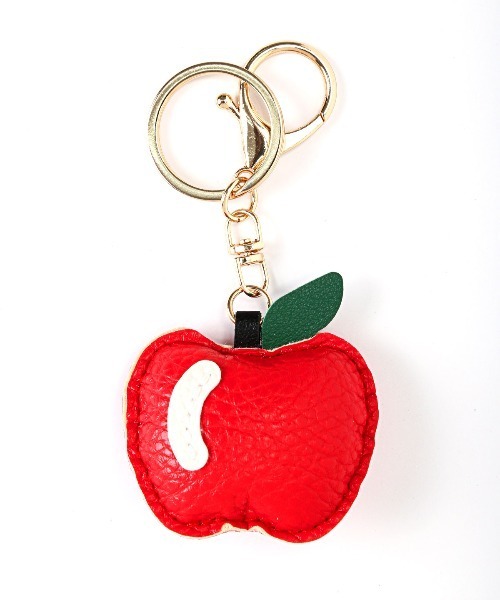 PUレザーリンゴモチーフチャーム レザーチャーム フルーツ アップル