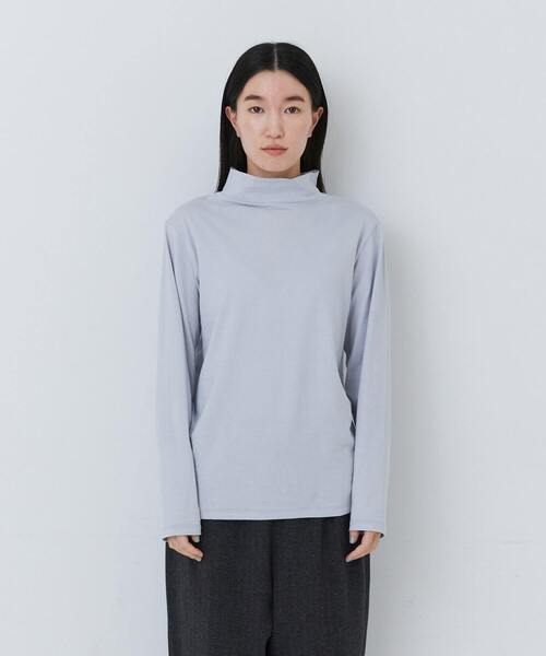 conges payes ADIEU TRISTESSE(コンジェ ペイエ アデュートリステス)の「ハイネックベア天竺(Tシャツ/カットソー・レディース・ブラック/オフホワイト/ストライプ/ライトグレー/ピンク・FREE)」の15枚目の写真