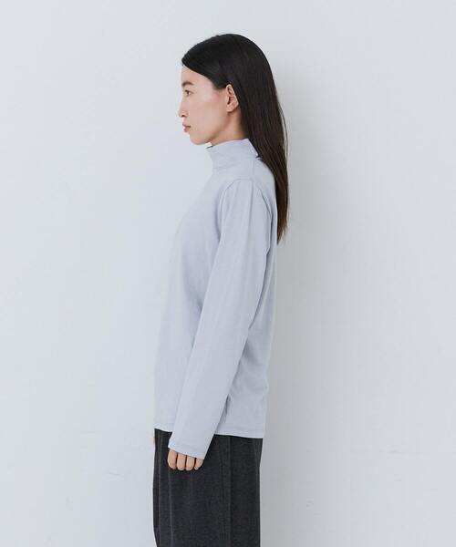 conges payes ADIEU TRISTESSE(コンジェ ペイエ アデュートリステス)の「ハイネックベア天竺(Tシャツ/カットソー・レディース・ブラック/オフホワイト/ストライプ/ライトグレー/ピンク・FREE)」の16枚目の写真