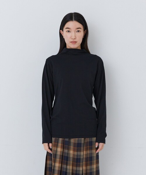 conges payes ADIEU TRISTESSE(コンジェ ペイエ アデュートリステス)の「ハイネックベア天竺(Tシャツ/カットソー・レディース・ブラック/オフホワイト/ストライプ/ライトグレー/ピンク・FREE)」の12枚目の写真