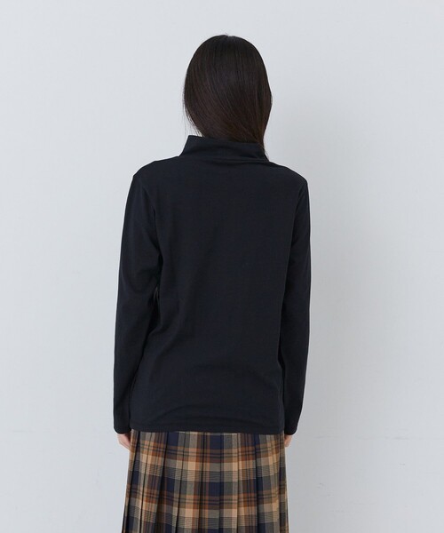 conges payes ADIEU TRISTESSE(コンジェ ペイエ アデュートリステス)の「ハイネックベア天竺(Tシャツ/カットソー・レディース・ブラック/オフホワイト/ストライプ/ライトグレー/ピンク・FREE)」の14枚目の写真
