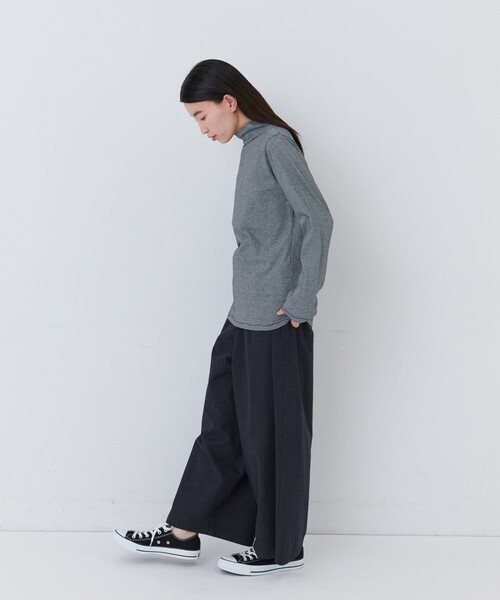conges payes ADIEU TRISTESSE(コンジェ ペイエ アデュートリステス)の「ハイネックベア天竺(Tシャツ/カットソー・レディース・ブラック/オフホワイト/ストライプ/ライトグレー/ピンク・FREE)」の16枚目の写真