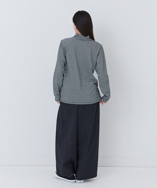 conges payes ADIEU TRISTESSE(コンジェ ペイエ アデュートリステス)の「ハイネックベア天竺(Tシャツ/カットソー・レディース・ブラック/オフホワイト/ストライプ/ライトグレー/ピンク・FREE)」の6枚目の写真