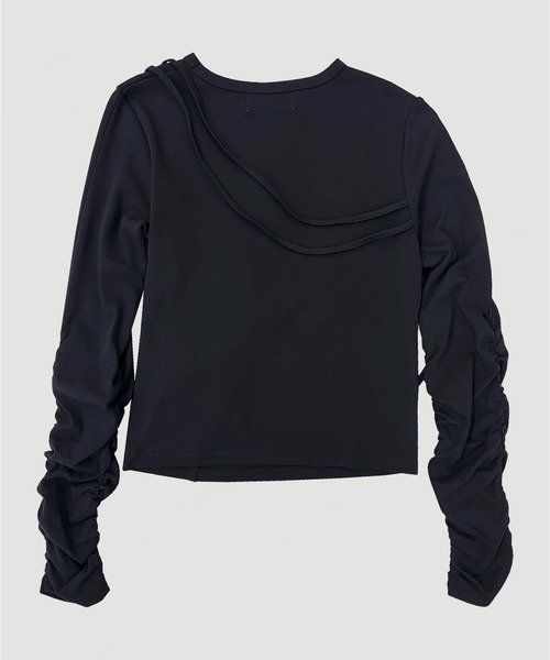 VIAVANDA（ヴィアヴァンダ）の「STRINGS LONG SLEEVE（Tシャツ/カットソー・レディース・ブラック/ホワイト・FREE）」の12枚目の写真