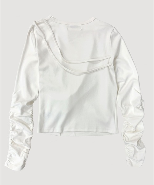 VIAVANDA（ヴィアヴァンダ）の「STRINGS LONG SLEEVE（Tシャツ/カットソー・レディース・ブラック/ホワイト・FREE）」の6枚目の写真