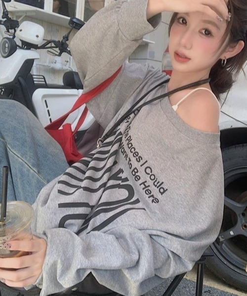 LETee(レティー)の「WITHYOU&94プリントカットソー(Tシャツ/カットソー・レディース・グレー/レッド・FREE)」の18枚目の写真