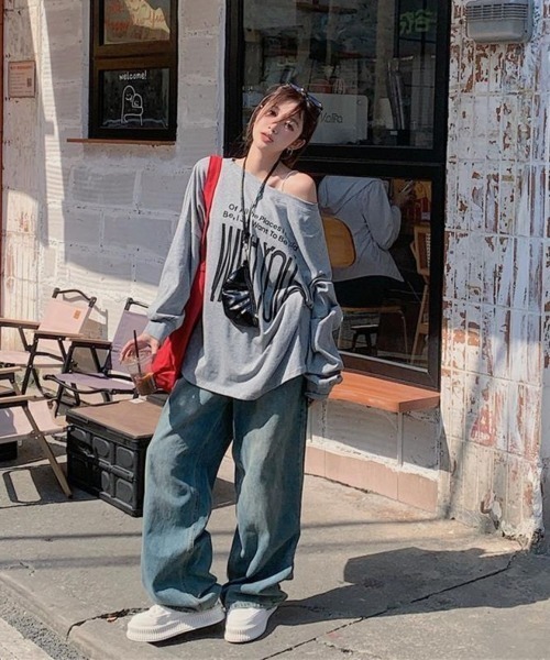 LETee(レティー)の「WITHYOU&94プリントカットソー(Tシャツ/カットソー・レディース・グレー/レッド・FREE)」の21枚目の写真