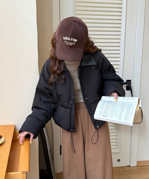 aimoha(アイモハ)の「異素材カラーショートダウン (AW)(ダウンジャケット/コート・レディース・ピンク/ブラック/ホワイト・FREE)」の10枚目の写真