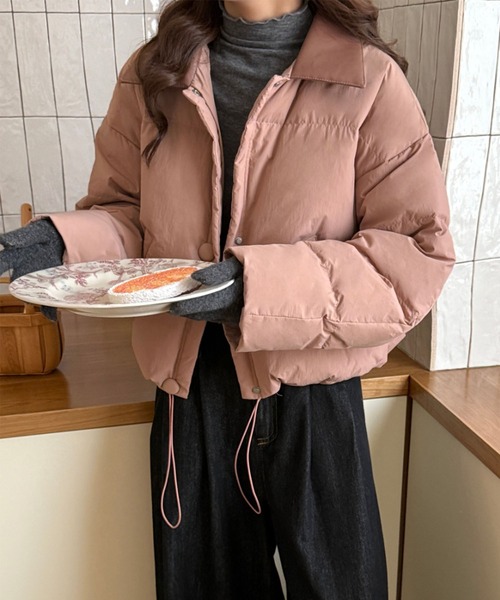 aimoha(アイモハ)の「異素材カラーショートダウン (AW)(ダウンジャケット/コート・レディース・ピンク/ブラック/ホワイト・FREE)」の13枚目の写真