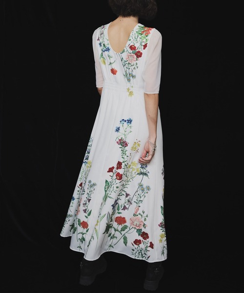 AMERI ワンピース 中古・古着通販】Ameri (アメリ) LACE SLEEVE REFINED DRESS サックス