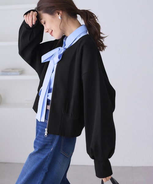 ROPE' PICNIC（ロペピクニック）の「W-ZIPドルマンカットカーディガン（カーディガン/ボレロ・レディース・ベージュ系その他/ブラウン/ブラック・M/S）」の2枚目の写真