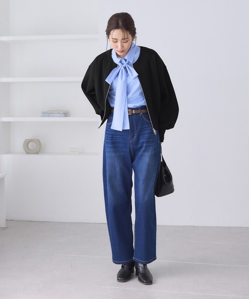 ROPE' PICNIC（ロペピクニック）の「W-ZIPドルマンカットカーディガン（カーディガン/ボレロ・レディース・ベージュ系その他/ブラウン/ブラック・M/S）」の6枚目の写真