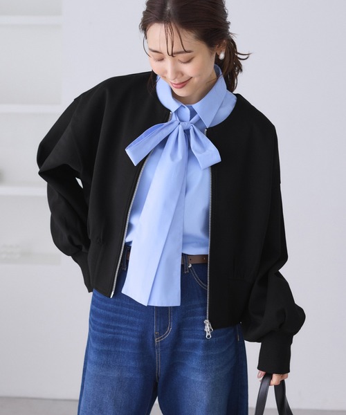 ROPE' PICNIC（ロペピクニック）の「W-ZIPドルマンカットカーディガン（カーディガン/ボレロ・レディース・ベージュ系その他/ブラウン/ブラック・M/S）」の8枚目の写真