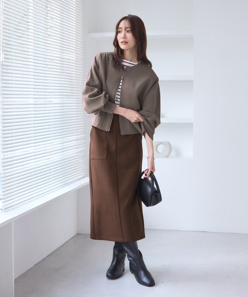 ROPE' PICNIC（ロペピクニック）の「W-ZIPドルマンカットカーディガン（カーディガン/ボレロ・レディース・ベージュ系その他/ブラウン/ブラック・M/S）」の10枚目の写真