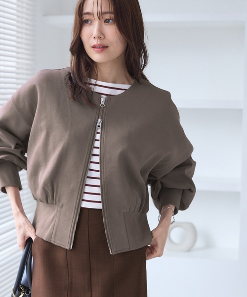 ROPE' PICNIC（ロペピクニック）の「W-ZIPドルマンカットカーディガン（カーディガン/ボレロ・レディース・ベージュ系その他/ブラウン/ブラック・M/S）」の12枚目の写真