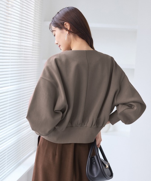 ROPE' PICNIC（ロペピクニック）の「W-ZIPドルマンカットカーディガン（カーディガン/ボレロ・レディース・ベージュ系その他/ブラウン/ブラック・M/S）」の14枚目の写真