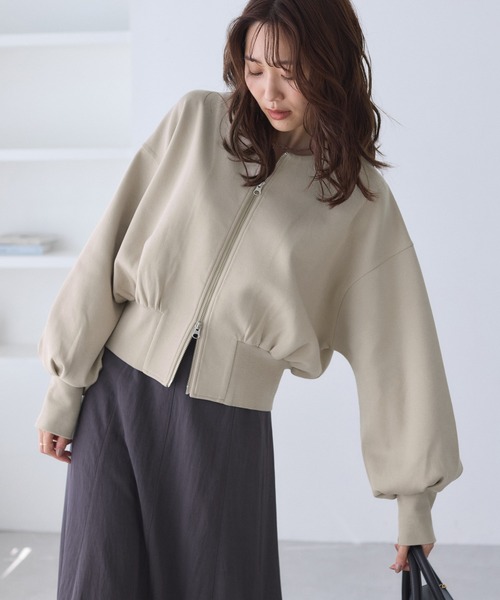 ROPE' PICNIC（ロペピクニック）の「W-ZIPドルマンカットカーディガン（カーディガン/ボレロ・レディース・ベージュ系その他/ブラウン/ブラック・M/S）」の19枚目の写真