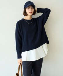 カシミヤブレンド クルーネックニット