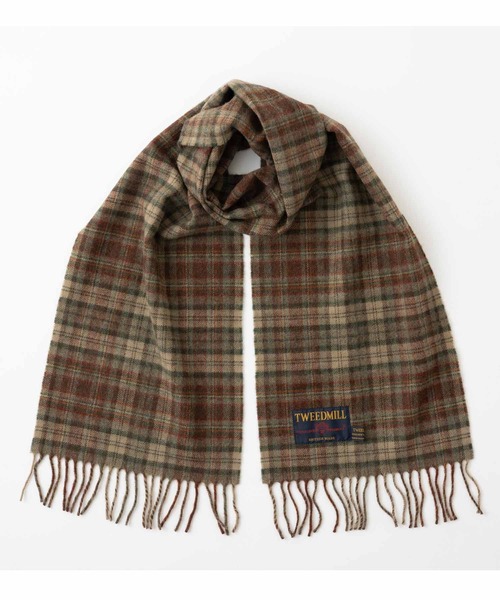 TWEED MILL(ツイードミル)の「ツイードミル マフラー ニューピュアラムウール(マフラー・レディース・クリーム/レンガ/ブラック系/ネイビー系/ブルー系/イエロー系/レッド系/レッド系1/レッド系2/オレンジ系/グレー/ライトブルー/ブラック/ライトグレー/ベージュ系/モスグリーン系/ベージュ系1/セージグリーン/ブラウン系/オリーブ系/オリーブ系1・FREE)」の11枚目の写真