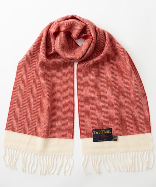 TWEED MILL(ツイードミル)の「ツイードミル マフラー ニューピュアラムウール(マフラー・レディース・クリーム/レンガ/ブラック系/ネイビー系/ブルー系/イエロー系/レッド系/レッド系1/レッド系2/オレンジ系/グレー/ライトブルー/ブラック/ライトグレー/ベージュ系/モスグリーン系/ベージュ系1/セージグリーン/ブラウン系/オリーブ系/オリーブ系1・FREE)」の20枚目の写真