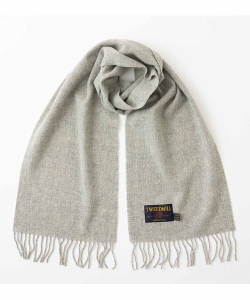 TWEED MILL(ツイードミル)の「ツイードミル マフラー ニューピュアラムウール(マフラー・レディース・クリーム/レンガ/ブラック系/ネイビー系/ブルー系/イエロー系/レッド系/レッド系1/レッド系2/オレンジ系/グレー/ライトブルー/ブラック/ライトグレー/ベージュ系/モスグリーン系/ベージュ系1/セージグリーン/ブラウン系/オリーブ系/オリーブ系1・FREE)」の4枚目の写真