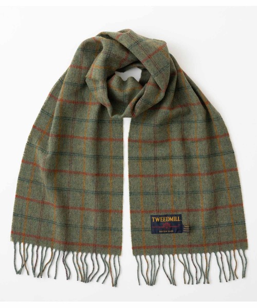 TWEED MILL(ツイードミル)の「ツイードミル マフラー ニューピュアラムウール(マフラー・レディース・クリーム/レンガ/ブラック系/ネイビー系/ブルー系/イエロー系/レッド系/レッド系1/レッド系2/オレンジ系/グレー/ライトブルー/ブラック/ライトグレー/ベージュ系/モスグリーン系/ベージュ系1/セージグリーン/ブラウン系/オリーブ系/オリーブ系1・FREE)」の1枚目の写真