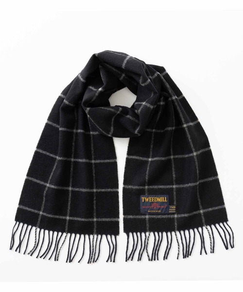 TWEED MILL(ツイードミル)の「ツイードミル マフラー ニューピュアラムウール(マフラー・レディース・クリーム/レンガ/ブラック系/ネイビー系/ブルー系/イエロー系/レッド系/レッド系1/レッド系2/オレンジ系/グレー/ライトブルー/ブラック/ライトグレー/ベージュ系/モスグリーン系/ベージュ系1/セージグリーン/ブラウン系/オリーブ系/オリーブ系1・FREE)」の2枚目の写真